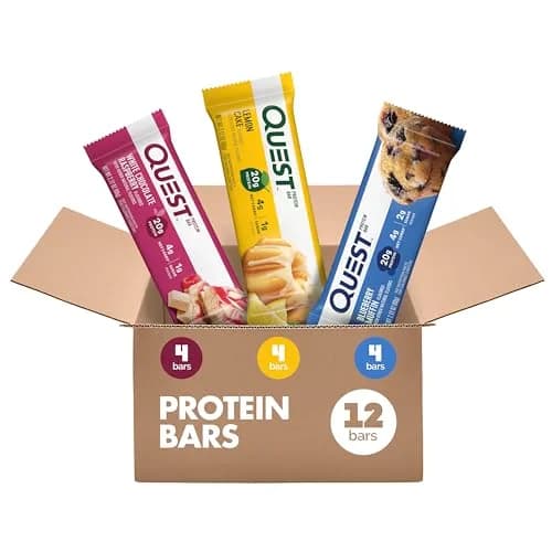 Quest Fruit Lovers Protein Bars Variety Pack 12 Count (1.76oz Each) | 20g Protein, Low Sugar, Gluten-Free thumbnail 1