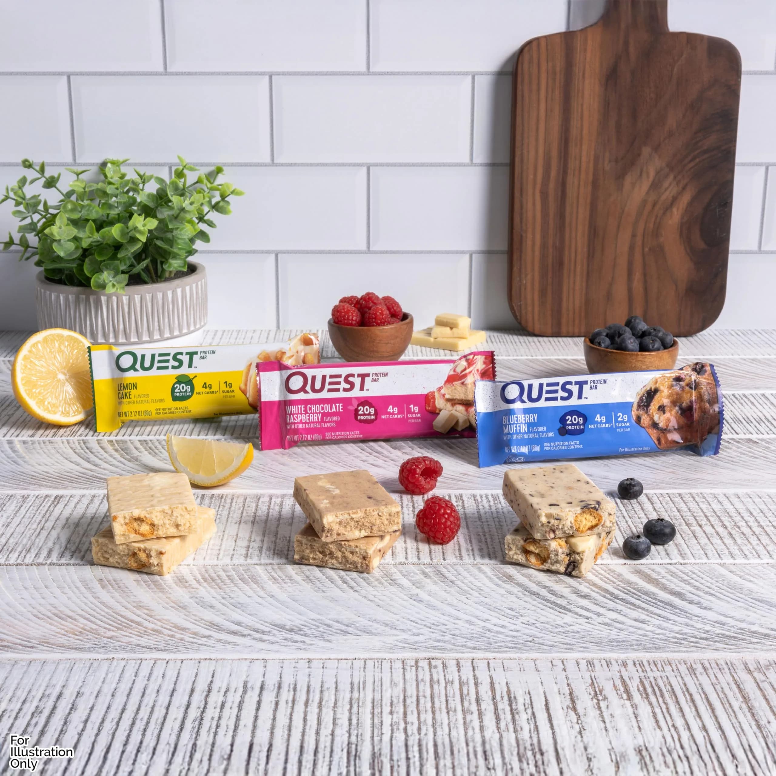 Quest Fruit Lovers Protein Bars Variety Pack 12 Count (1.76oz Each) | 20g Protein, Low Sugar, Gluten-Free - view 3