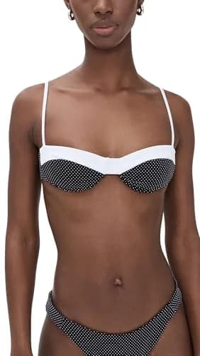Onia Brigitte Bikini Top Low Rise Sleeveless Nylon Blend | Hidden Underwire Support thumbnail 1