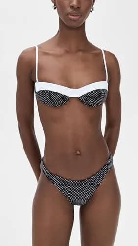 Onia Brigitte Bikini TOP Black/White | Minimal Coverage with Hidden Underwire Support thumbnail 5
