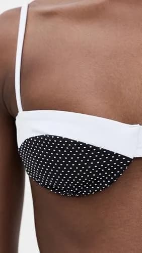 Onia Brigitte Bikini TOP Black/White | Minimal Coverage with Hidden Underwire Support thumbnail 6