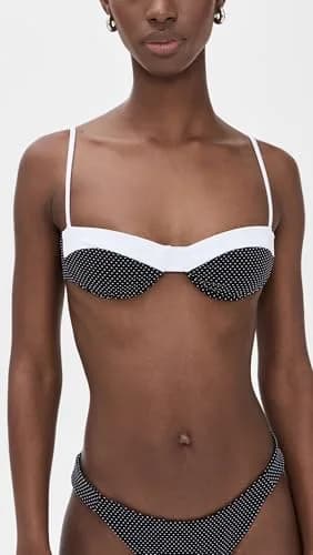Onia Brigitte Bikini TOP Black/White | Minimal Coverage with Hidden Underwire Support thumbnail 2