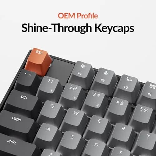 Keychron K10 Full Size 104 Keys Wireless Mechanical Keyboard with Keychron Silent K Pro Red Switch, White LED Backlight, Mac/Windows Compatibility thumbnail 4