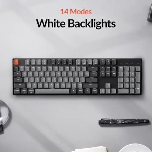 Keychron K10 Full Size 104 Keys Wireless Mechanical Keyboard with Keychron Silent K Pro Red Switch, White LED Backlight, Mac/Windows Compatibility thumbnail 6
