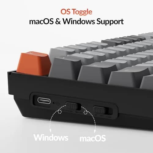 Keychron K10 Full Size 104 Keys Wireless Mechanical Keyboard with Keychron Silent K Pro Red Switch, White LED Backlight, Mac/Windows Compatibility thumbnail 3