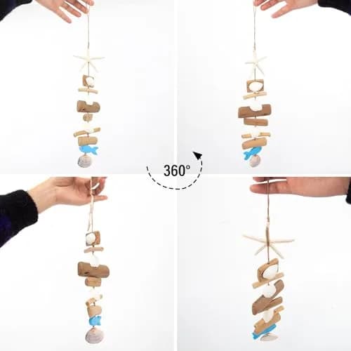 JQAQJU Wooden Fish Driftwood Wall Decor 2.5 inches (6.35 cm) | Rustic Beach Theme Wall Art thumbnail 4