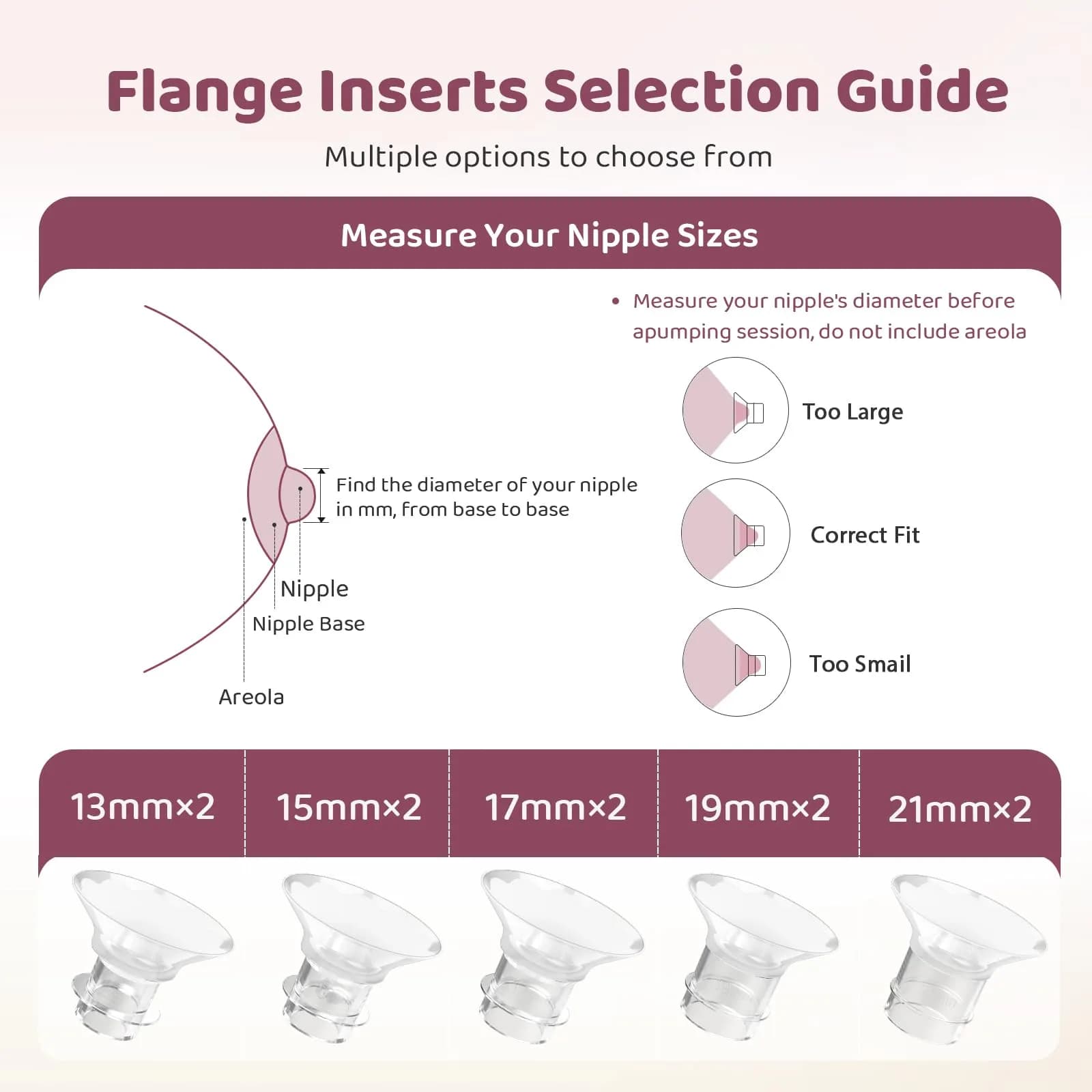 Nursi Luna Flange Sizing Kit for 24mm Breast Pumps, 10PCS | IBCLC-Developed for Precise Fit - view 6