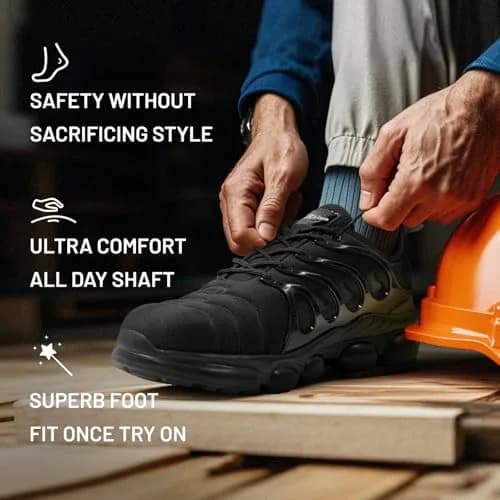 DRRHINO Steel Toe Shoes for Men Women Lightweight Safety Sneakers | ASTM F2413-18 Steel Cap, Slip-Resistant thumbnail 6