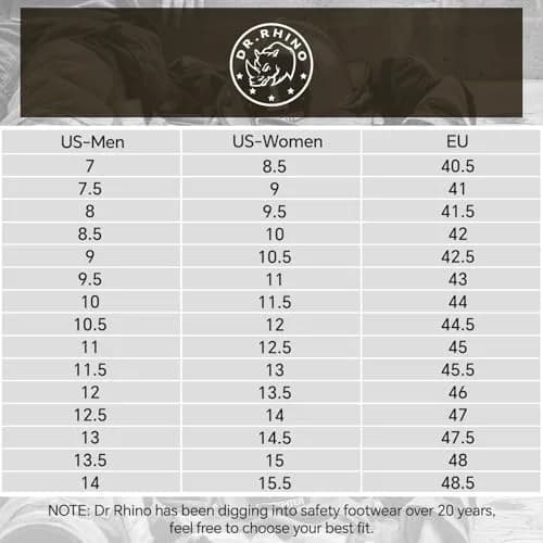 DRRHINO Steel Toe Shoes for Men Women Lightweight Safety Sneakers | ASTM F2413-18 Steel Cap, Slip-Resistant thumbnail 7