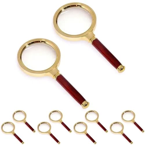 COCOMK Handheld Magnifying Glass 6X Magnification, Red 6x (10 Pcs) | Pack of 10 for Reading & Crafting thumbnail 1