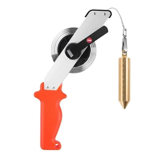 Cekegon Oil Gauging Tape, 10M (33ft) with Brass Plumb Bob | Rust-Resistant Dual-Scale Measurement thumbnail 1