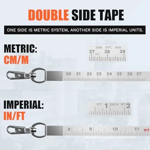 Cekegon Oil Gauging Tape, 10M (33ft) with Brass Plumb Bob | Rust-Resistant Dual-Scale Measurement thumbnail 4