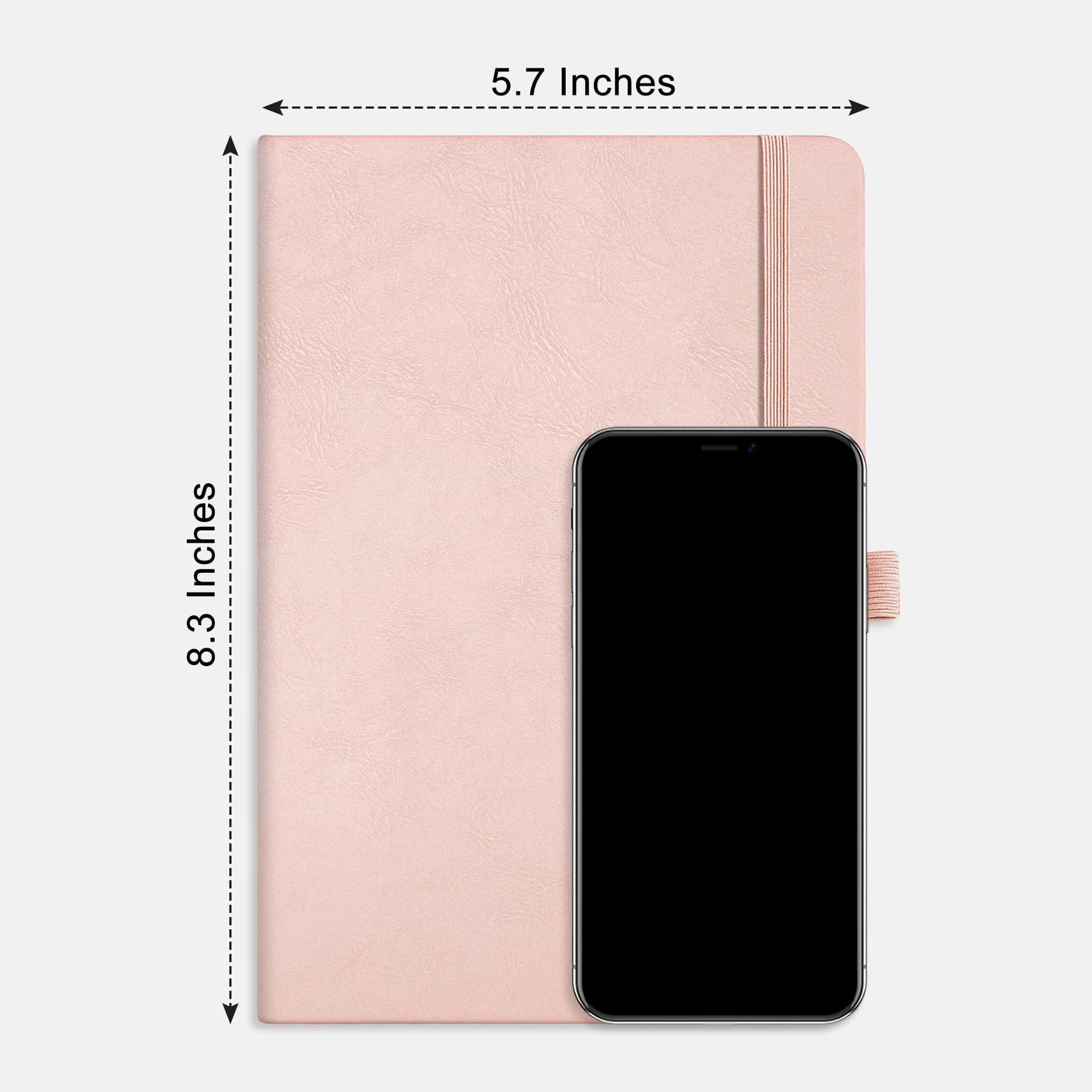 RETTACY Graph Grid Paper Notebook, A5 Size (5.7'' x 8.3'') 192 Pages, 5 Squares/Inch, Rose Gold Leather Hardcover, 100 GSM Thick Paper thumbnail 8