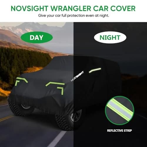NOVSIGHT Jeep Wrangler Cover 2 Door Waterproof | Heavy-Duty All Weather Protection thumbnail 7
