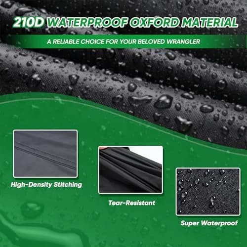 NOVSIGHT Jeep Wrangler Cover 2 Door Waterproof | Heavy-Duty All Weather Protection thumbnail 2