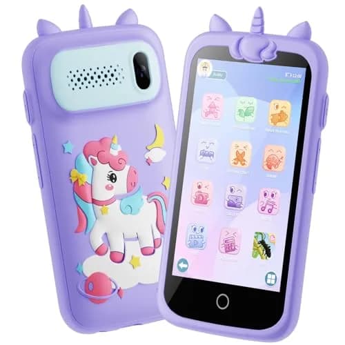E teacher Kids Toys Phone Purple 3.97" Touchscreen | Educational Games & Camera thumbnail 1