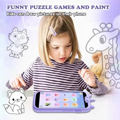 E teacher Kids Toys Phone Purple 3.97" Touchscreen | Educational Games & Camera thumbnail 7