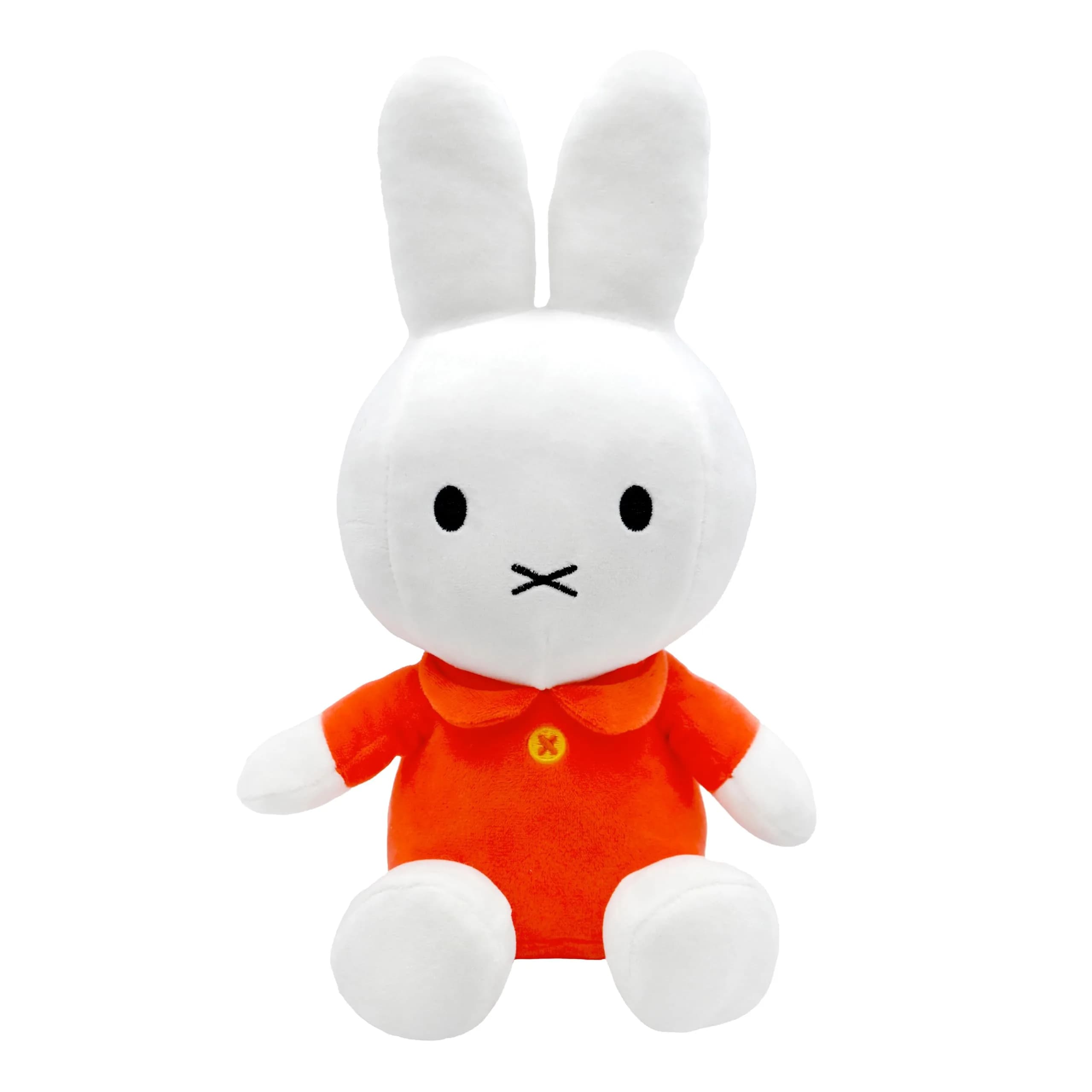 KIDS PREFERRED Miffy Plush Toy 20 cm (8 Inch) Sitting Dutch Bunny | ASTM-Tested Educational Toy — Orange Dress