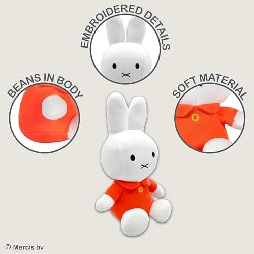 KIDS PREFERRED Miffy Plush Toy 20 cm (8 Inch) Sitting Dutch Bunny | ASTM-Tested Educational Toy thumbnail 3