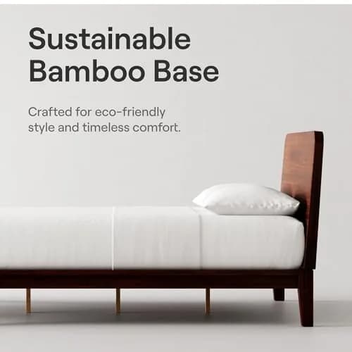 Nectar Twin XL Bamboo Headboard Walnut | Easy Tool-Free Setup & Durable thumbnail 3