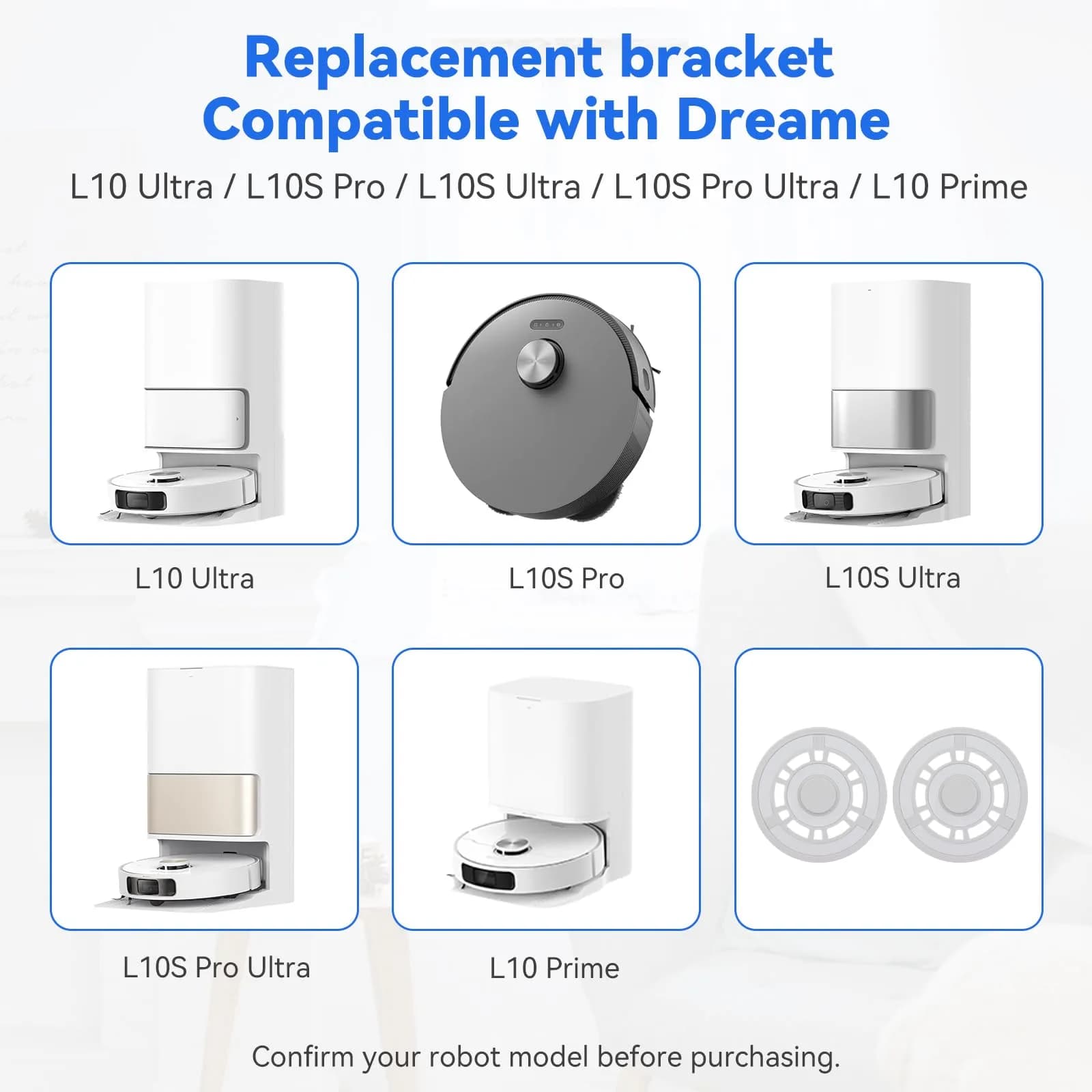 Sgizoku Mop Pad Plate Holder 2 Pack | Compatible with Dreame L10S Ultra & Xiaomi X20+ Robot Vacuums - view 3