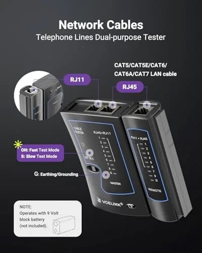 VCELINK RJ45 Crimp Tool Kit with LAN Tester & 50 Connectors | All-in-One Network Solution for Cat6, Cat5e, RJ11 thumbnail 7