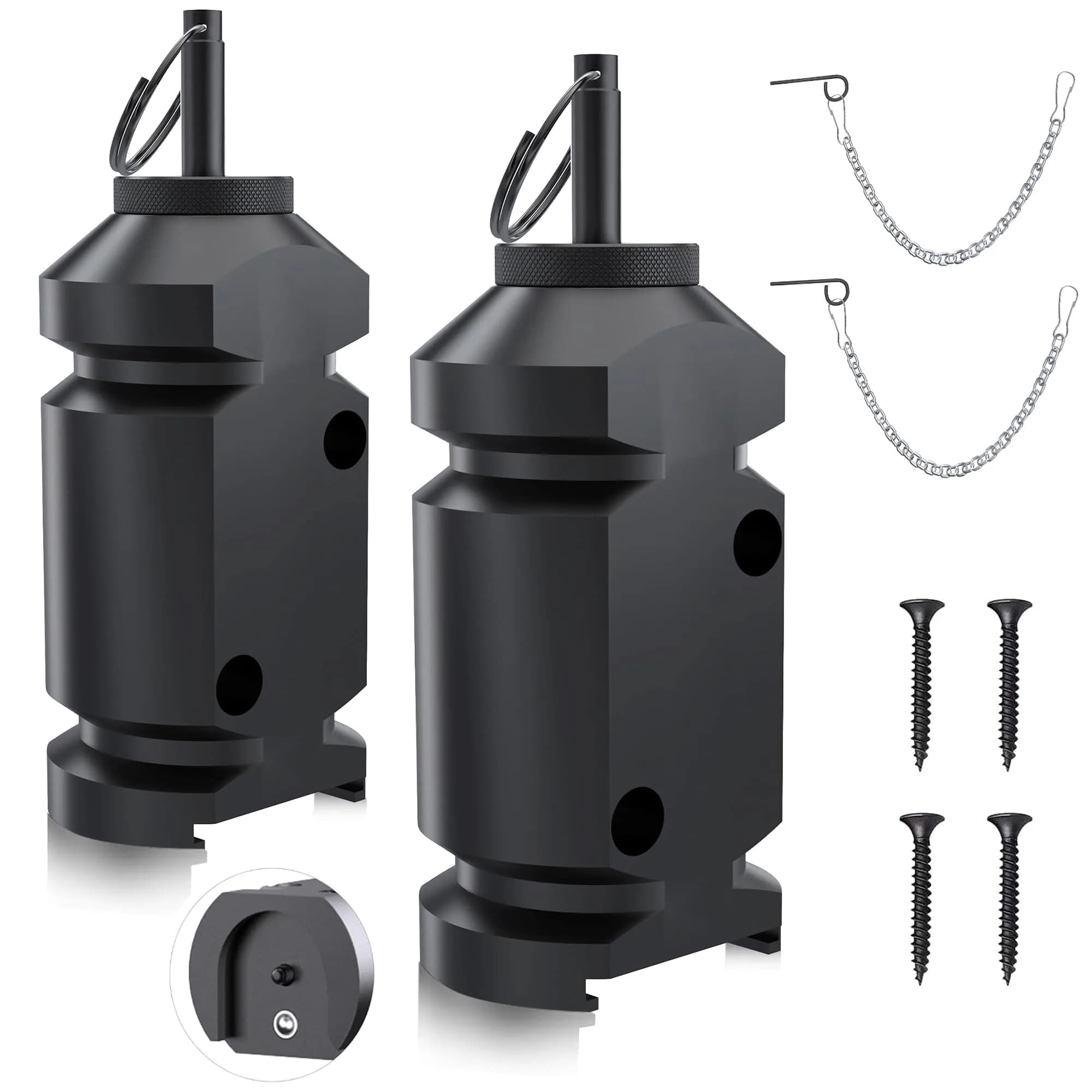 REMFLY 2 Pack 12 Gauge Perimeter Trip Alarm with Screws | Outdoor Security & Wildlife Deterrent — Black