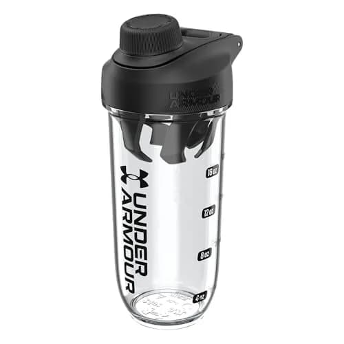 Under Armour 24oz Clarity Shaker Bottle Clear/Black | Leak-Resistant, Recycled Material, Easy to Clean thumbnail 1