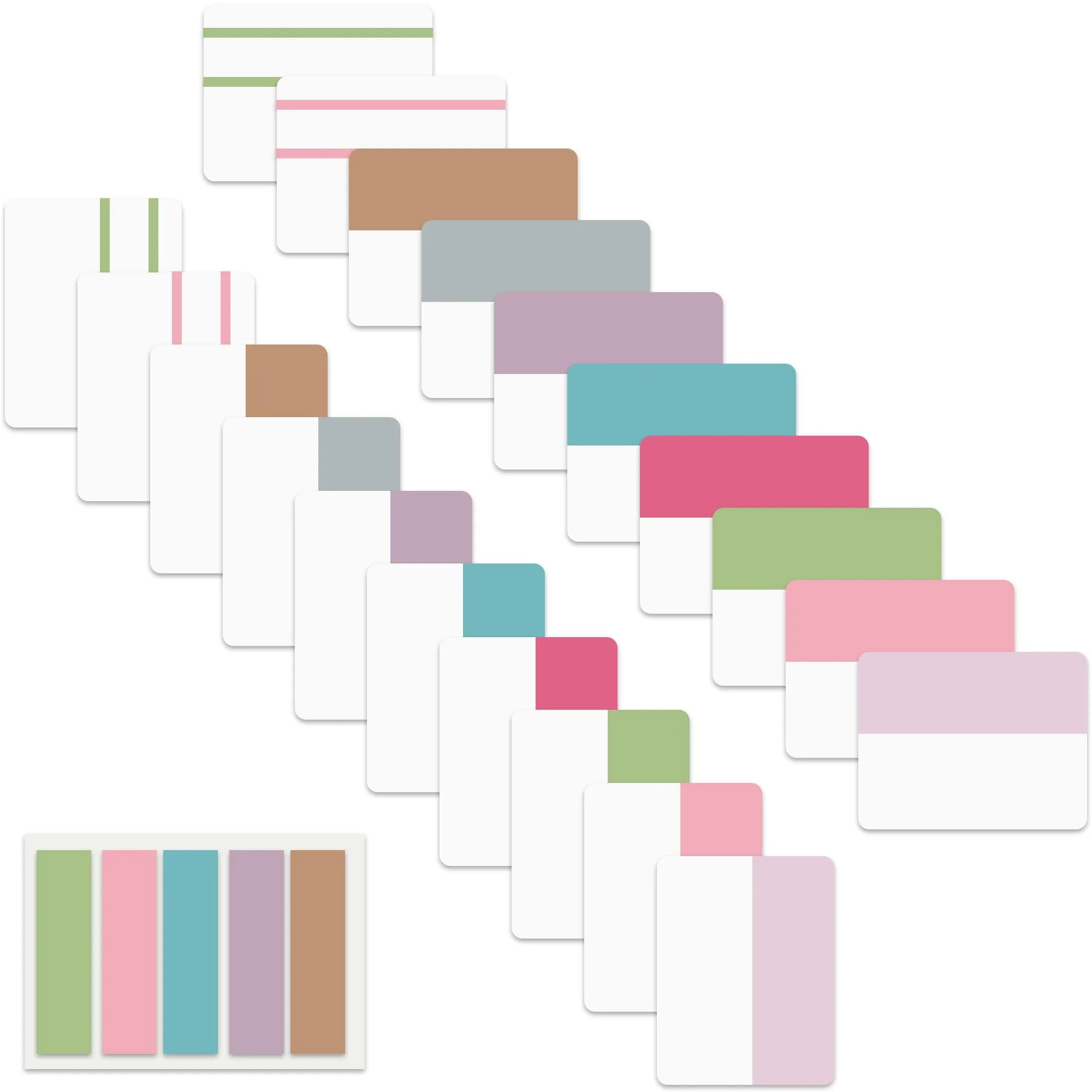 ELII 500 PCS Sticky Tabs 2 Inch Index Tabs, Page Markers File Tabs | 10 Pastel Colors, 2 Sizes