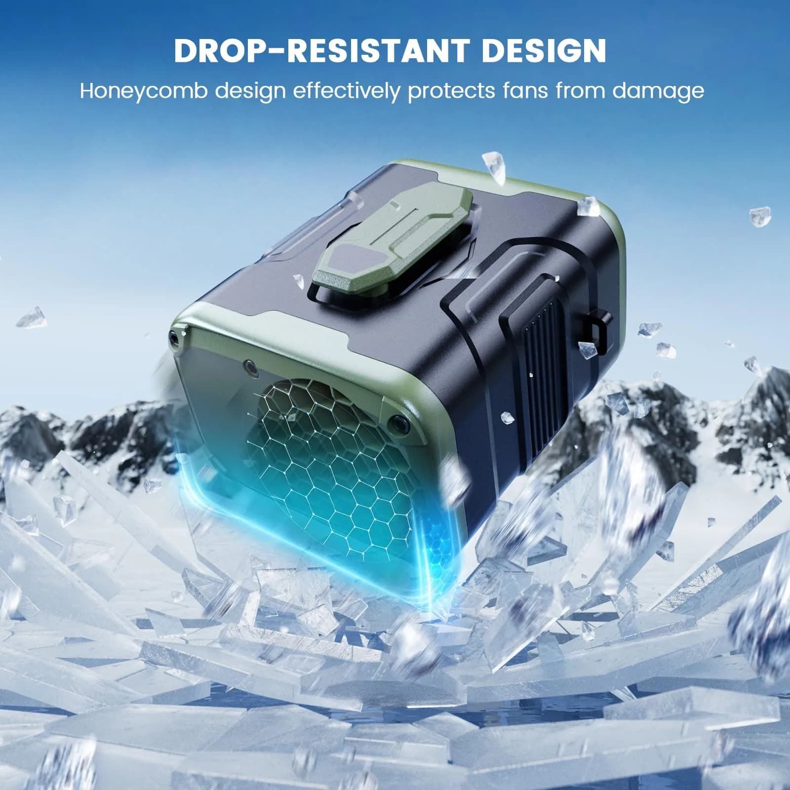 coldSky Upgraded Waist Fan 5 Speeds Clip On Fan, 24 Hrs Cooling, Green | 10000mAh Battery - view 5