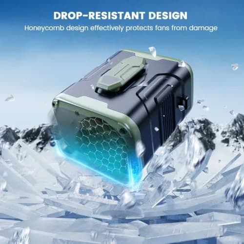 coldSky Upgraded Waist Fan 5 Speeds Clip On Fan, 24 Hrs Cooling, Green | 10000mAh Battery thumbnail 5