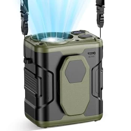 coldSky Upgraded Waist Fan 5 Speeds Clip On Fan, 24 Hrs Cooling, Green | 10000mAh Battery thumbnail 1