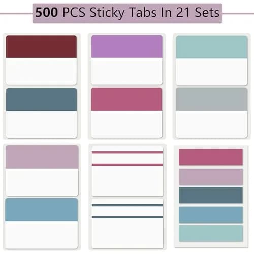 ELII Sticky Index Tabs 2 Inch Book Tabs, Page Markers File Tabs, 500 Pieces | Writable & Repositionable thumbnail 2