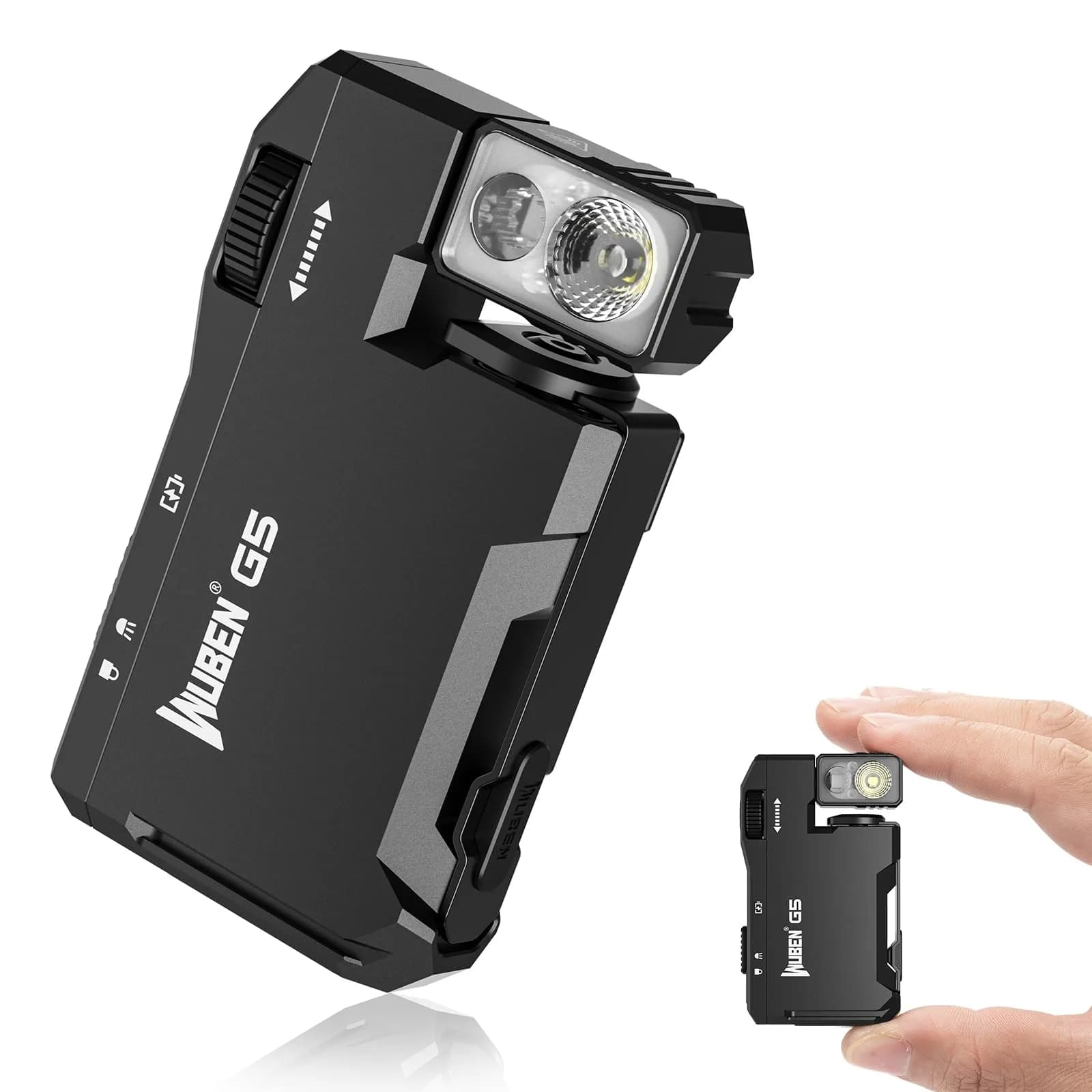 WUBEN G5 Rechargeable EDC Flashlight, Mini Flat Bright Pocket Flashlight with RGB, 400 Lumens | 15.6 cm (6.14 in) Length