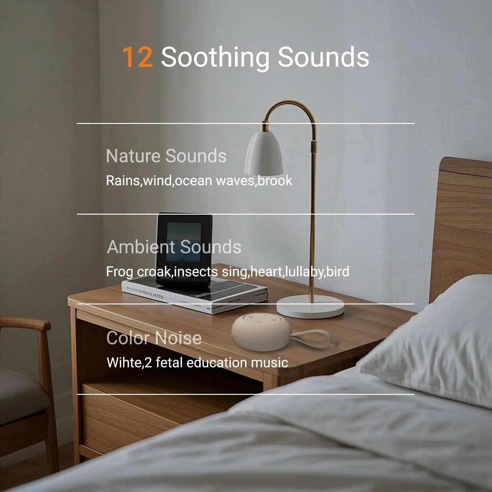 jaroco Portable Baby Sound Machine with 12 Soothing Sounds & 15-Hour Battery Life | Sleep Soother for Travel - view 2