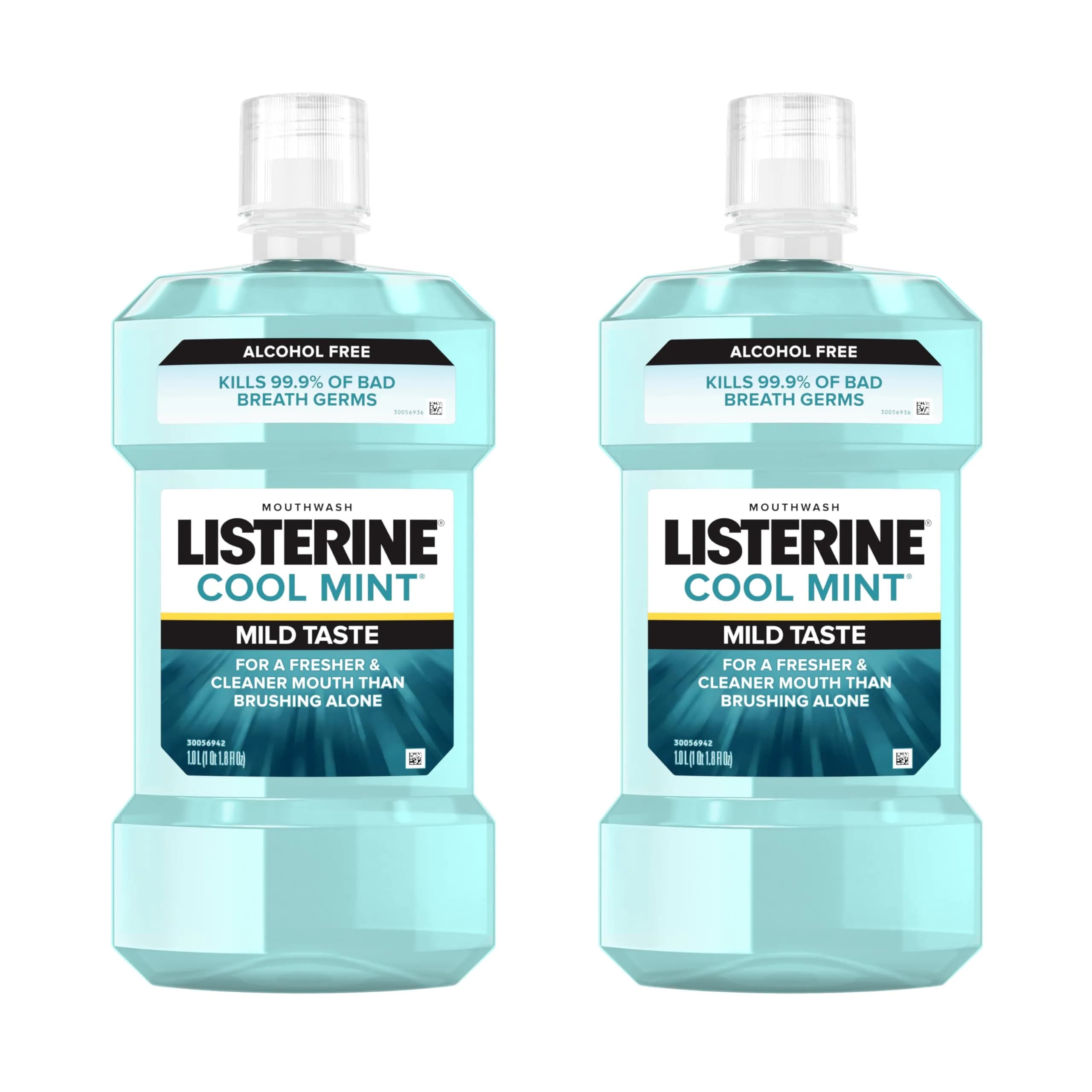 Listerine Zero Alcohol Mouthwash Fresh Breath & Clean Mouth (500ml / 16.9 fl oz) | Kills 99% of Germs That Cause Bad Breath - main product image