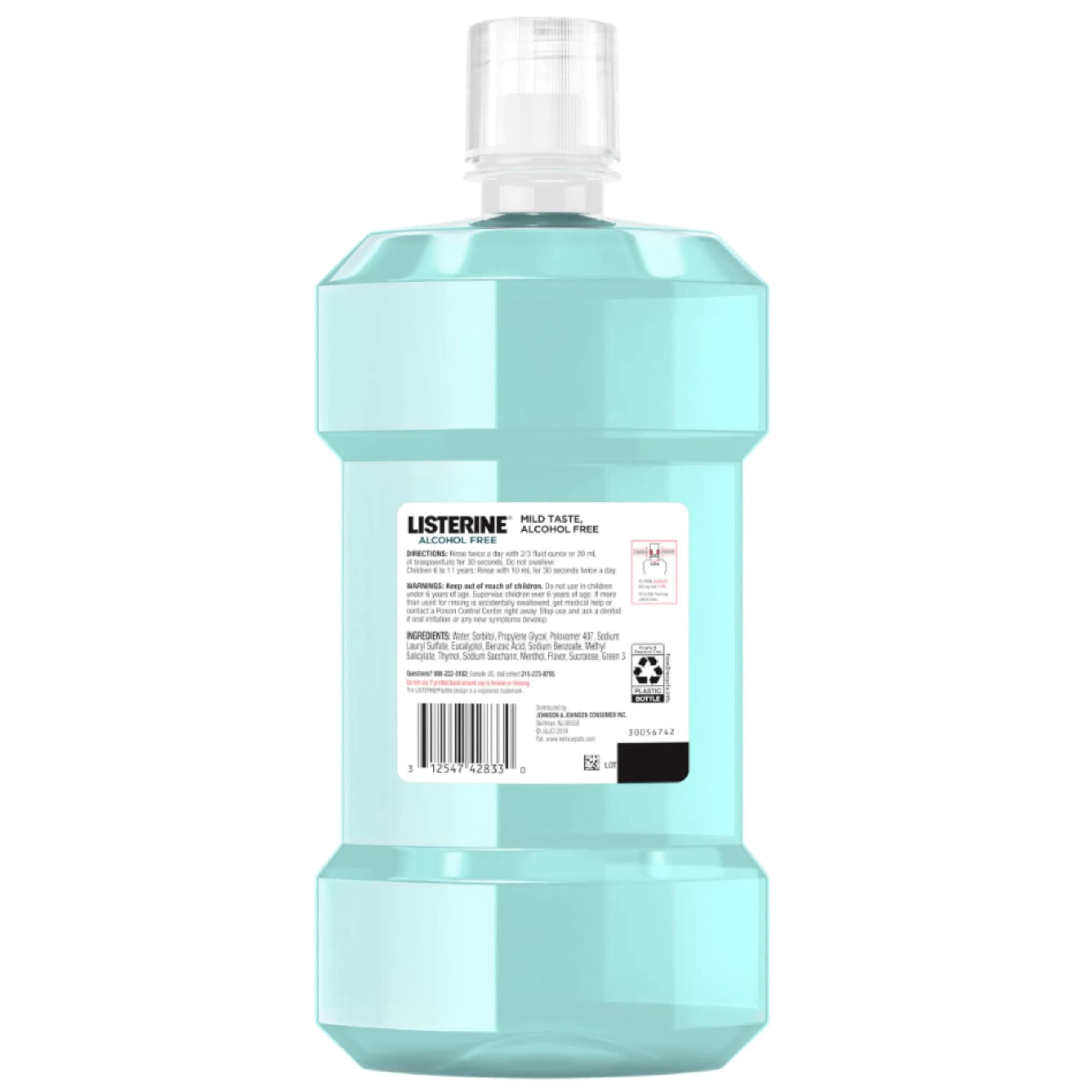 Listerine Zero Alcohol Mouthwash Fresh Breath & Clean Mouth (500ml / 16.9 fl oz) | Kills 99% of Germs That Cause Bad Breath - view 8