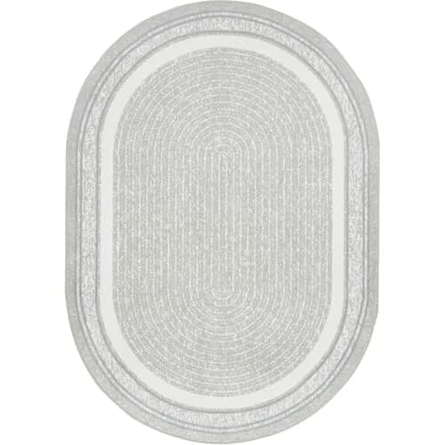 Joy Carpets Cozy Corner 5'4" x 7'8" Oval Area Rug in Color Linen | Child-Friendly, Durable, Soft Nylon thumbnail 1