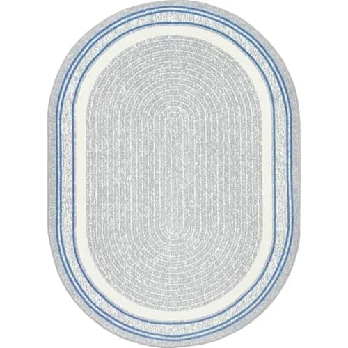 Joy Carpets Cozy Corner 3'10" x 5'4" Oval Area Rug in Light Blue | Child-Friendly Classroom & Playroom Decor thumbnail 1