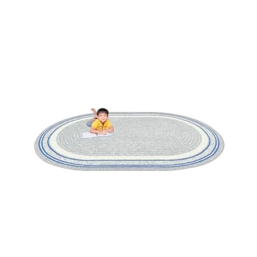 Joy Carpets Cozy Corner 3'10" x 5'4" Oval Area Rug in Light Blue | Child-Friendly Classroom & Playroom Decor thumbnail 4