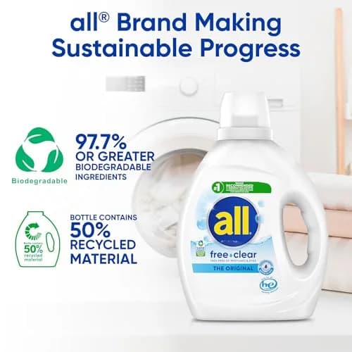 all Liquid Laundry Detergent for Sensitive Skin, 2159 ml (73 Fl Oz) | Dermatologist Recommended for Hypoallergenic Cleaning thumbnail 4