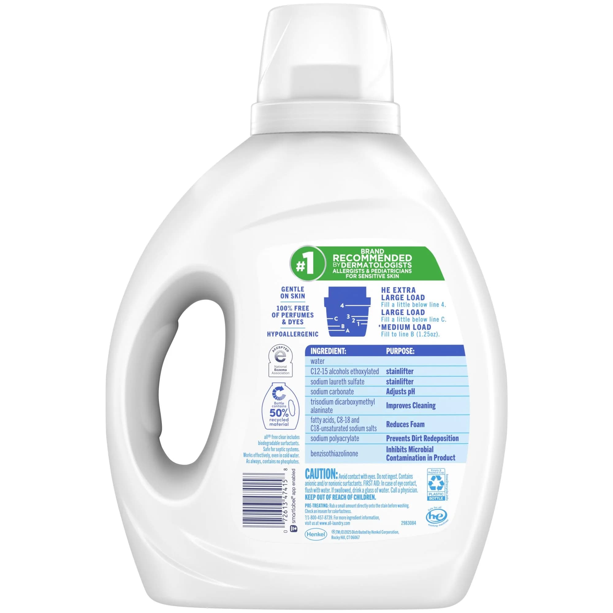 all Liquid Laundry Detergent for Sensitive Skin, 2159 ml (73 Fl Oz) | Dermatologist Recommended for Hypoallergenic Cleaning - view 6