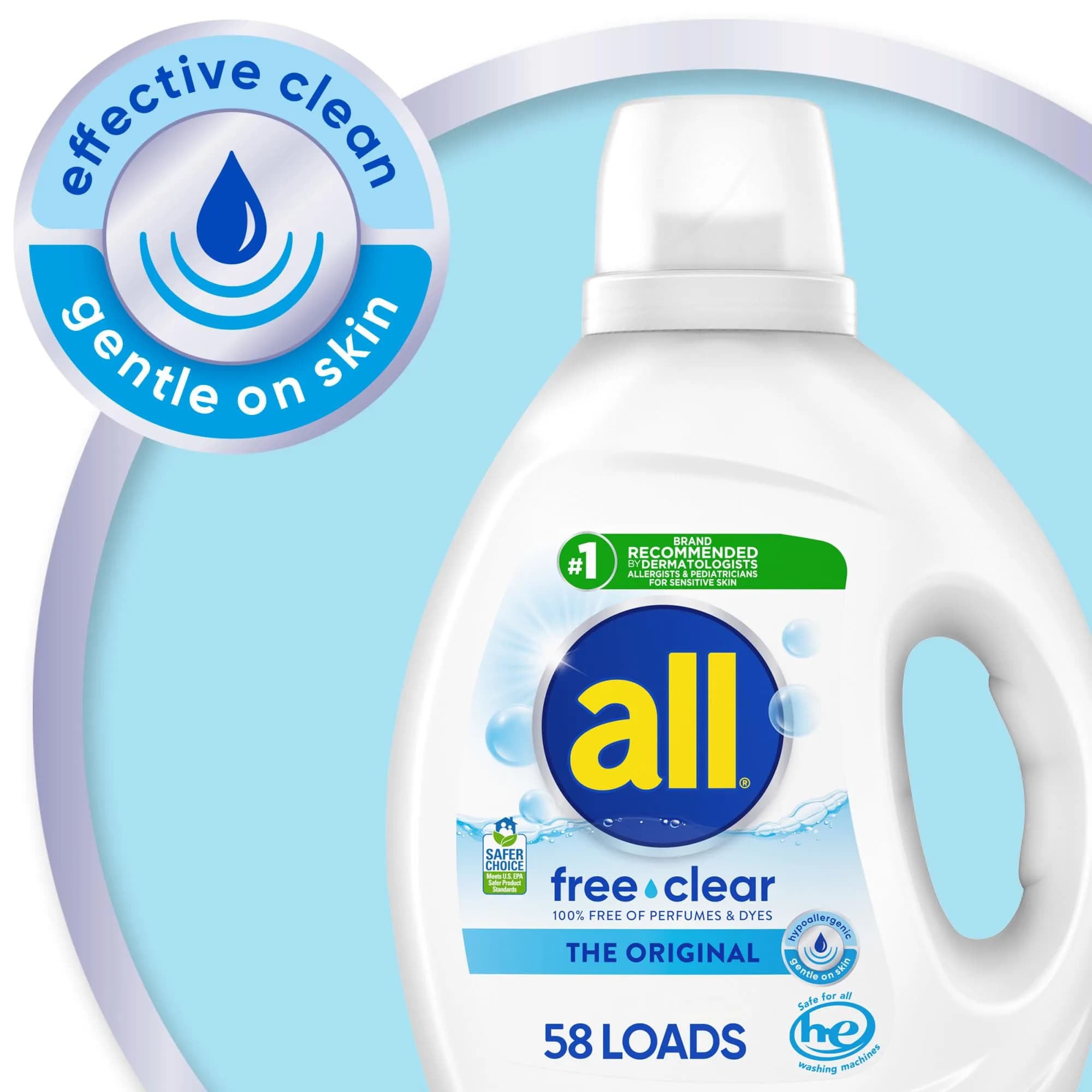 all Liquid Laundry Detergent for Sensitive Skin, 2159 ml (73 Fl Oz) | Dermatologist Recommended for Hypoallergenic Cleaning - view 7