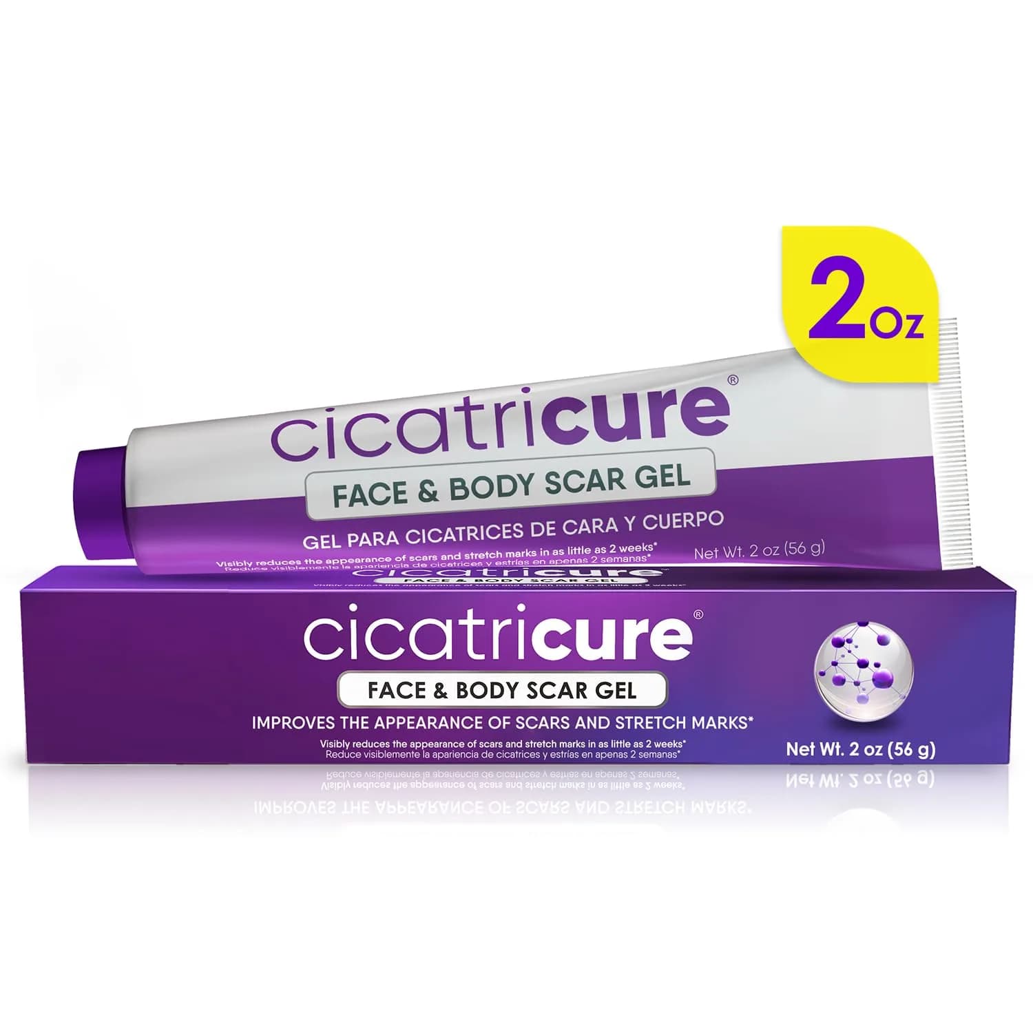 Cicatricure Advanced Scar Gel 2 oz | Proven Results in 2 Weeks for Face & Body
