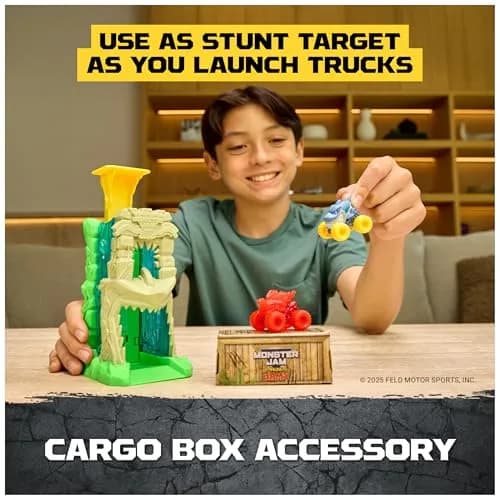 Monster Jam Mini Jams Megalodon Jungle Blaster Launcher Playset | Rapid Fire Toy Set for Kids thumbnail 7
