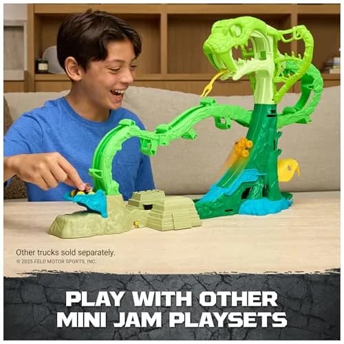 Monster Jam Mini Jams Megalodon Jungle Blaster Launcher Playset | Rapid Fire Toy Set for Kids thumbnail 8