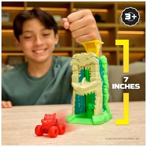 Monster Jam Mini Jams Megalodon Jungle Blaster Launcher Playset | Rapid Fire Toy Set for Kids thumbnail 2