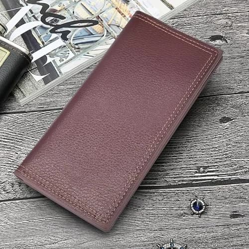AdiStylinno Long Wallet for Men, Minimalist Leather Bifold Slim Wallets, Fashion Clutch Purse Credit Card Holder Wallet (Coffee) thumbnail 7