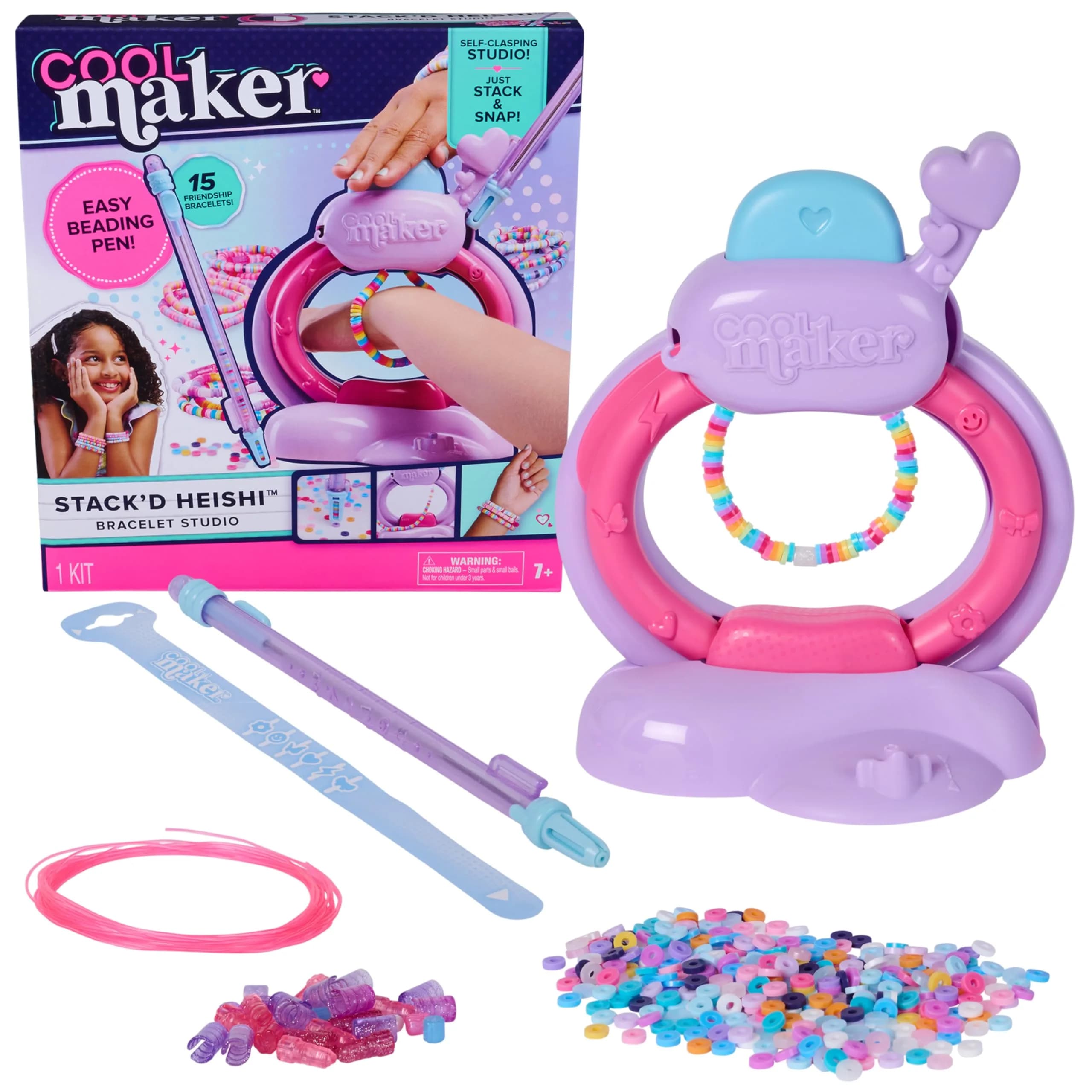 Cool Maker Stack'd Heishi Studio Bracelet Making Kit | Ages 7+ | 1220 Beads & 15 Bracelets — Multicolor
