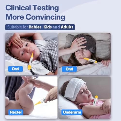 Boncare Digital Thermometer for Adults, Kids & Babies, Yellow | 10-Second Reading, Waterproof Tip thumbnail 4